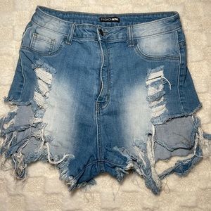 Ripped Jean Shorts